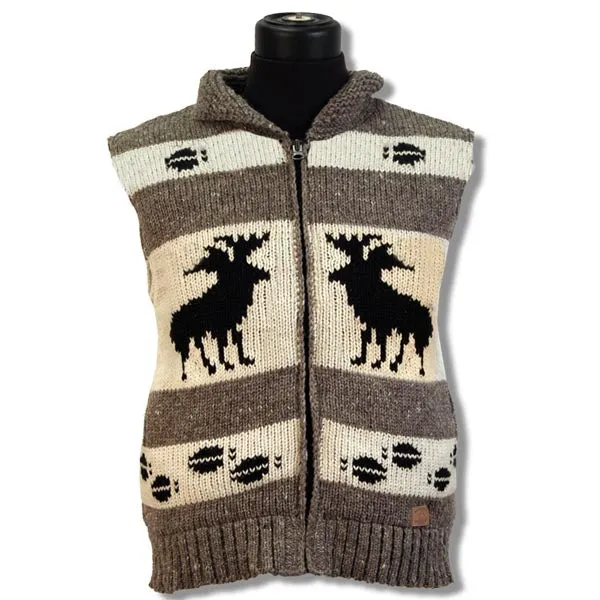 100% Wool Nordic Vest for men and women. Fleece Lining. Handmade in Nepal.