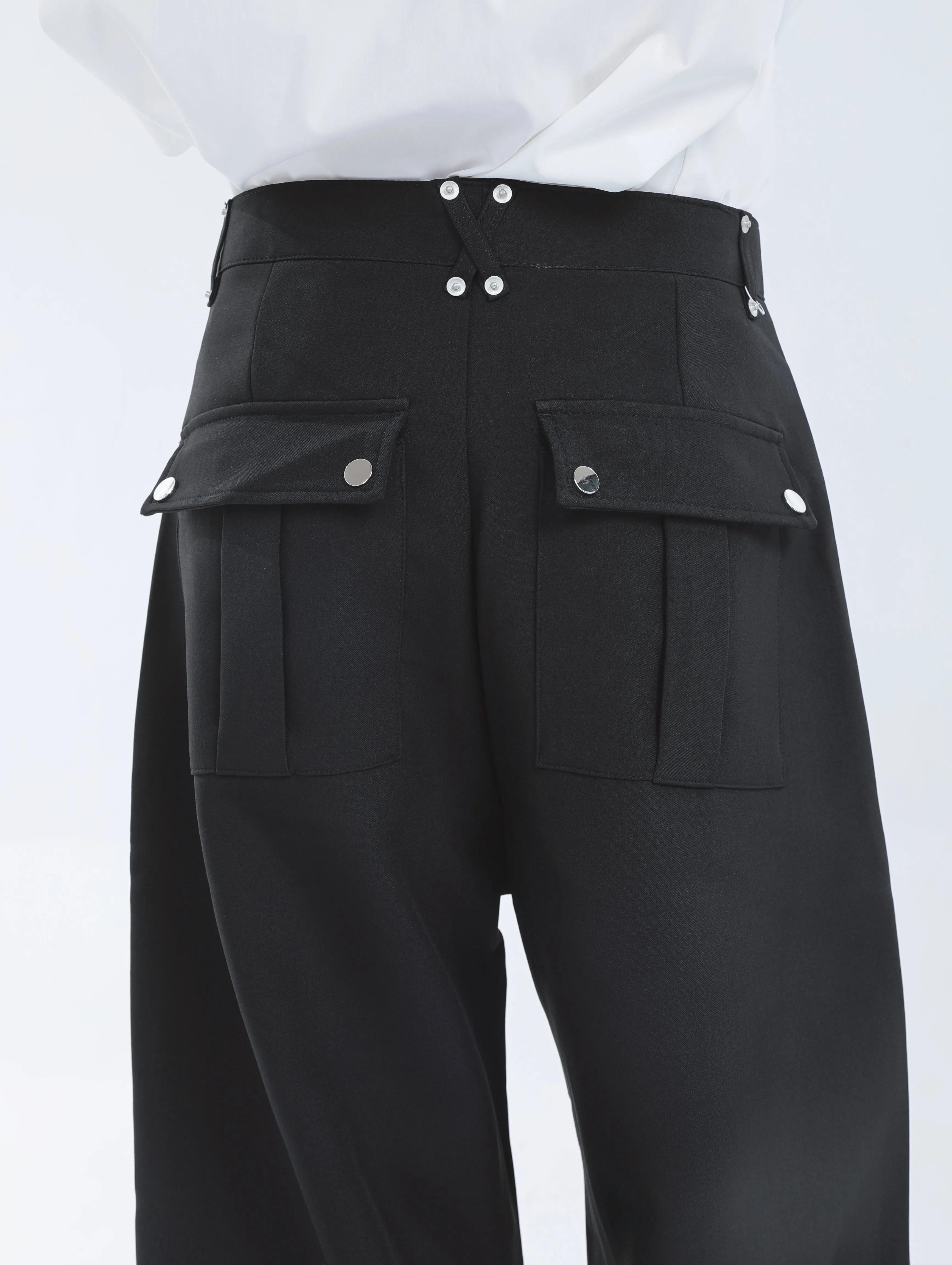 【23s September.】Shoulder Metal Double Zpper Design Shirt   Pants -M/L