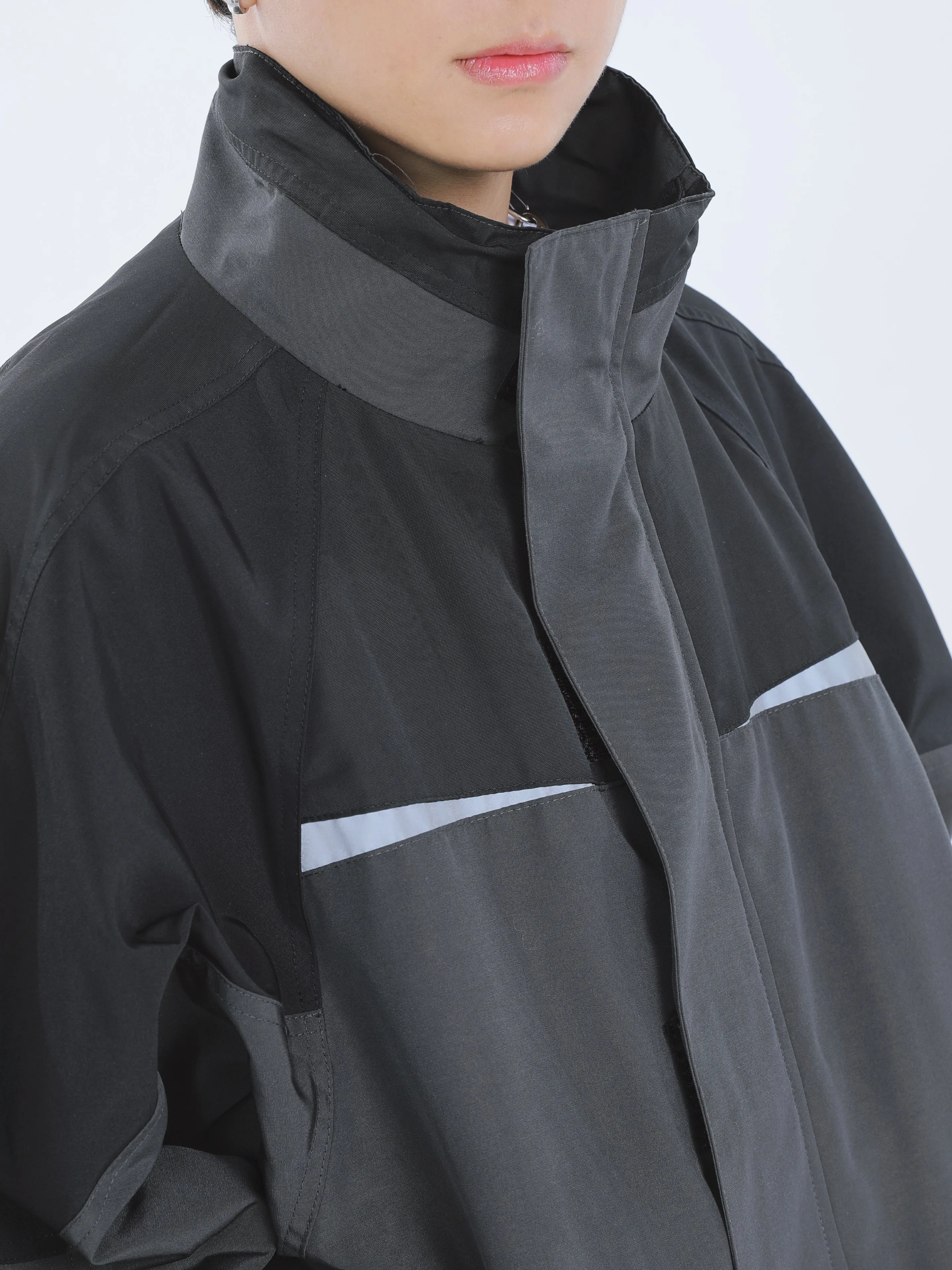 【23s September.】Workwear Retro Patchwork Design Stand Collar Jacket -L