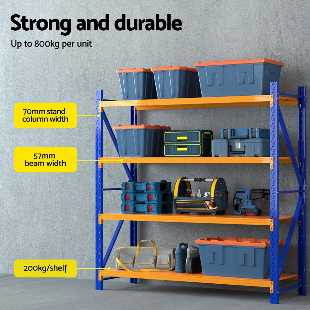 2Mx1.8M Warehouse Shelving Garage Rack - Blue & Orange