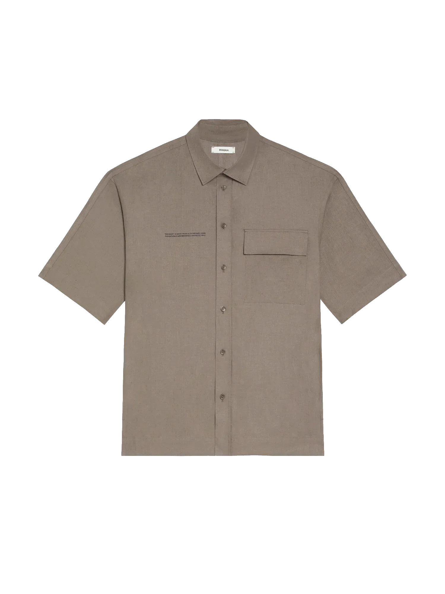 Aloe Linen Short Sleeve Shirt—mushroom