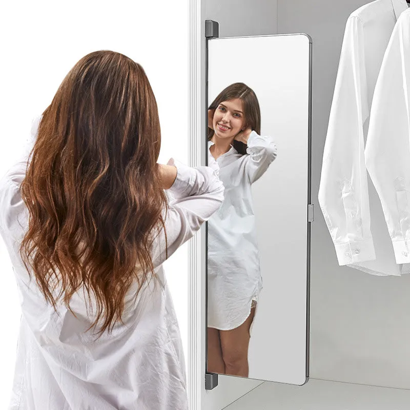 Aluminum Alloy Frame Closet Wardrobe Pull Out Mirror-Roseglod
