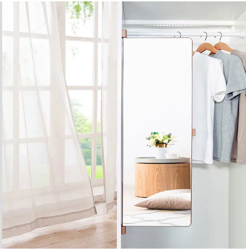 Aluminum Alloy Frame Closet Wardrobe Pull Out Mirror-Roseglod