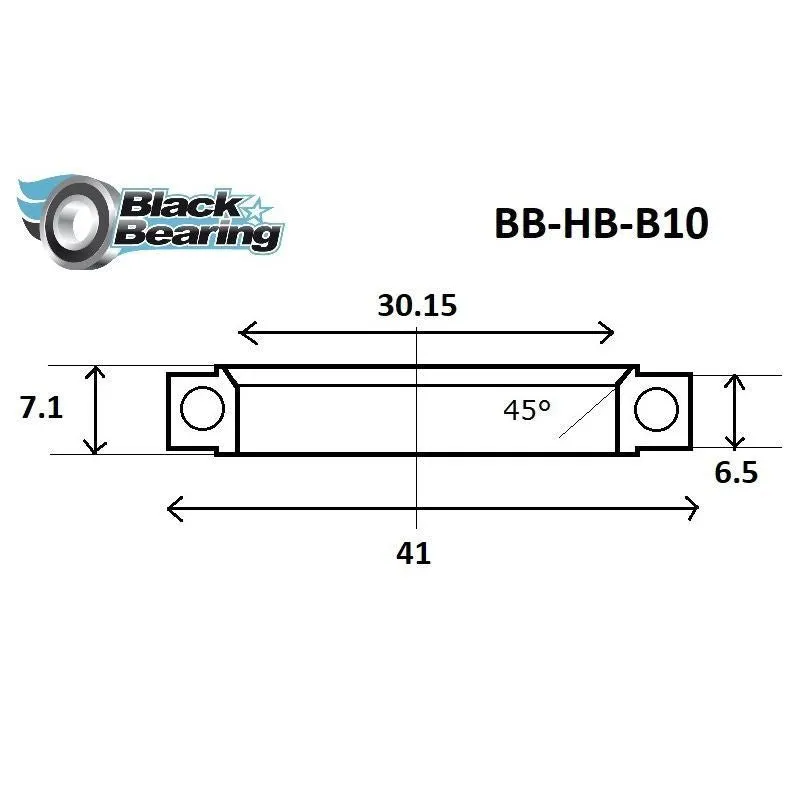 Blackbearing B10 30.15x41x6.5/7.1mm 45°/90 Headset Bearing