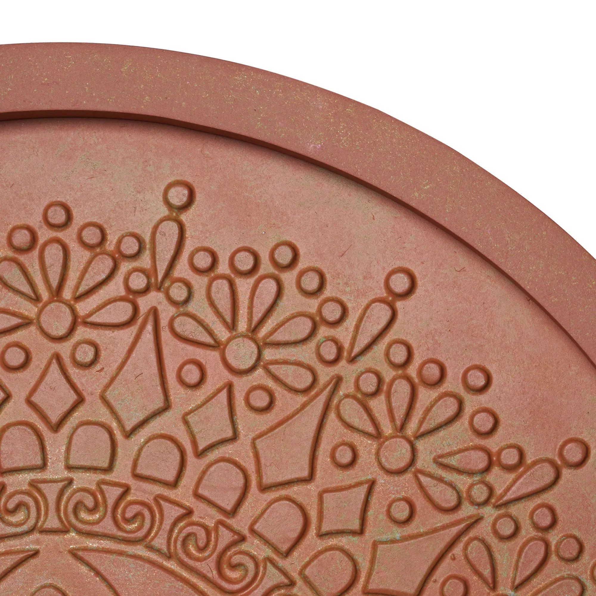 Boho Rustic Farmhouse Wood Framed Wall Medallion - Burnt Orange (17")