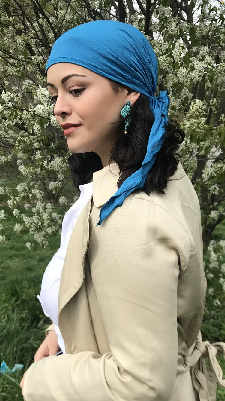 Breathable Hemp Pre Tied Head Scarf | Gift Hair Scarf  Made From Sustainable Hemp Fabric Made in USA