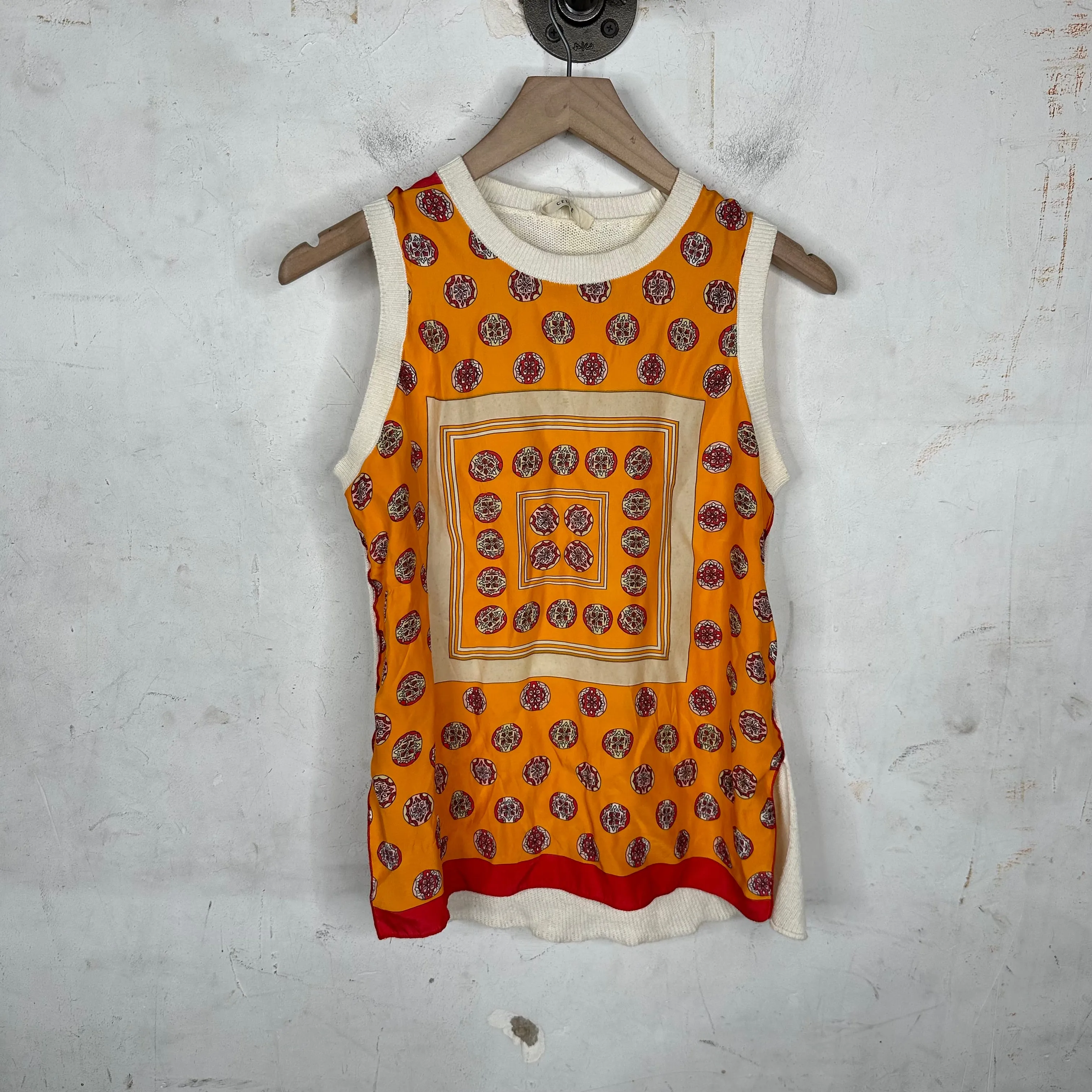 Celine Silk Paneled Knitted Vest