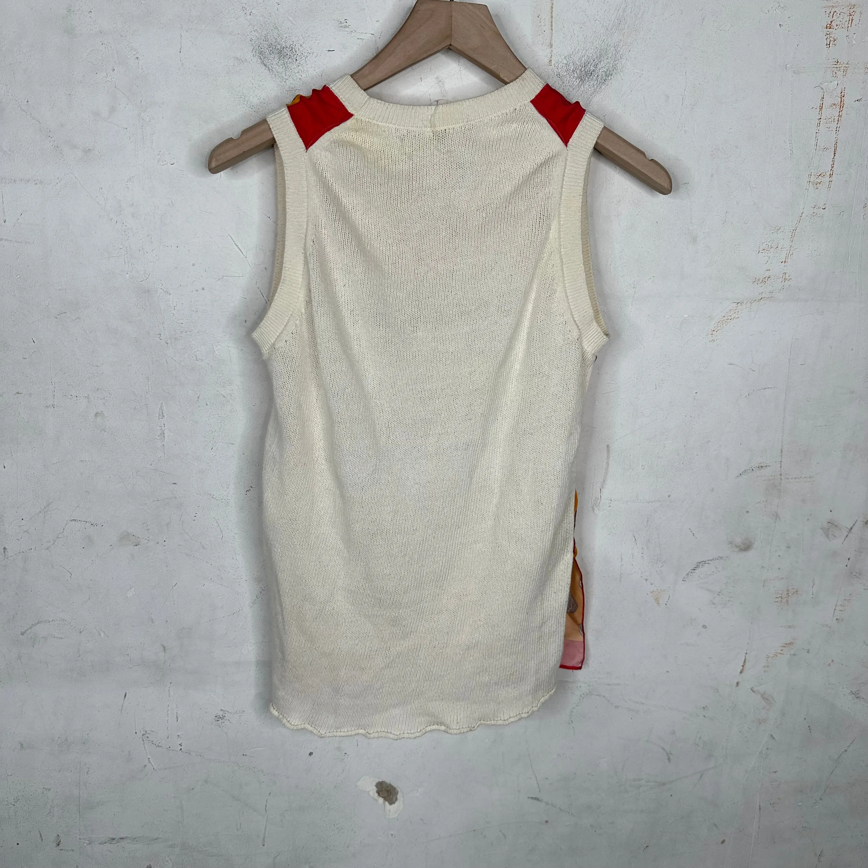 Celine Silk Paneled Knitted Vest