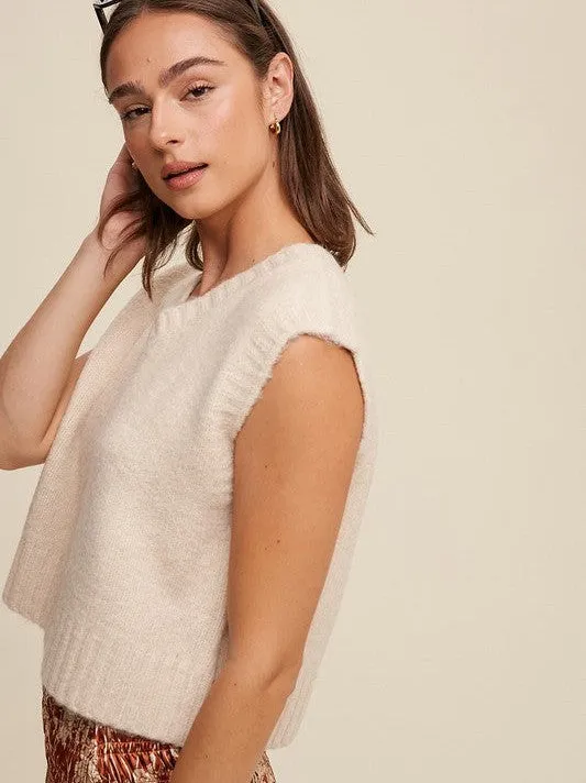 Closet Favorite Sleeveless V-neck Cropped Knit Vest