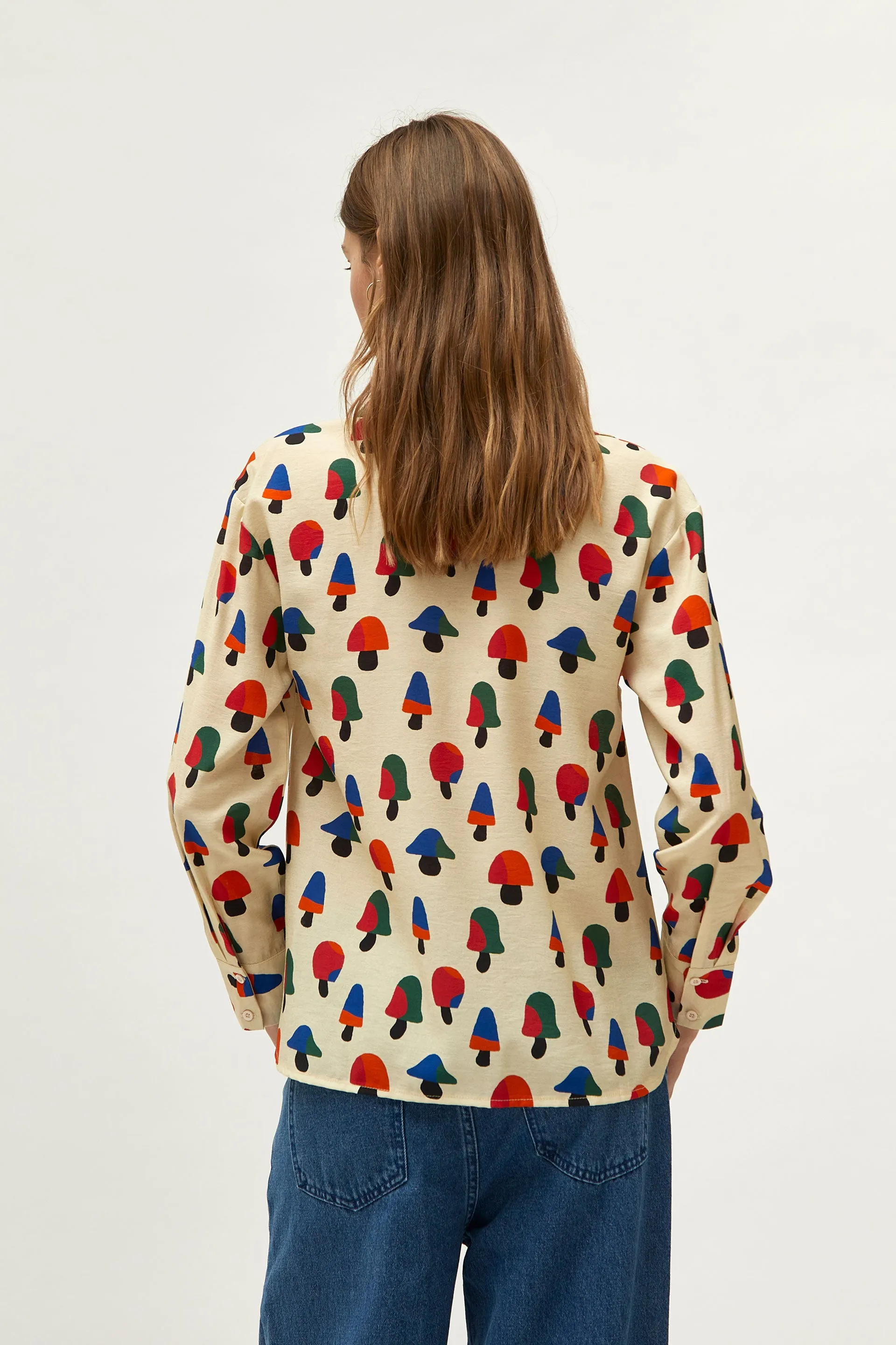 Compañia Fantastica - Cream Mushroom Print Shirt