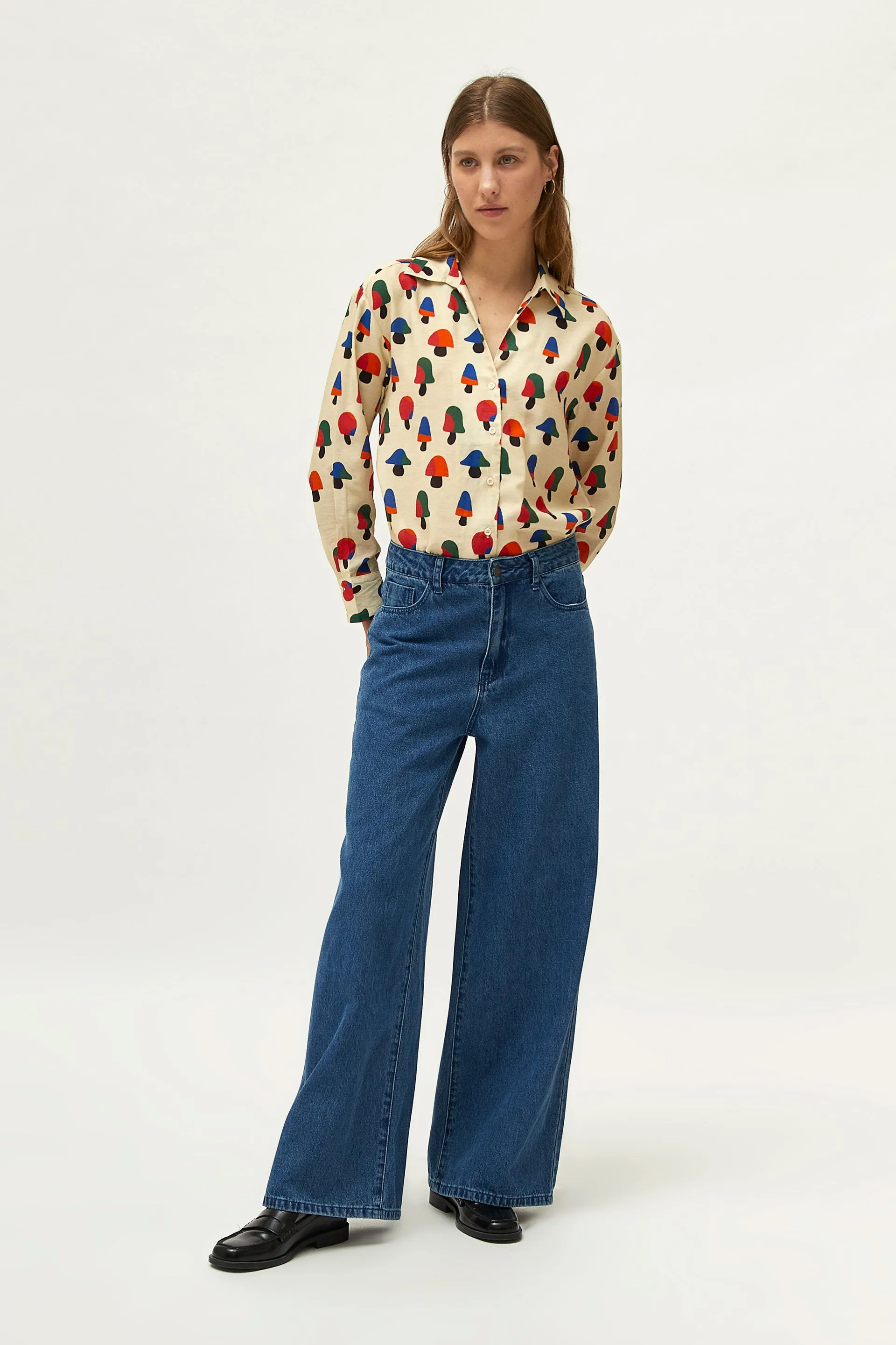 Compañia Fantastica - Cream Mushroom Print Shirt