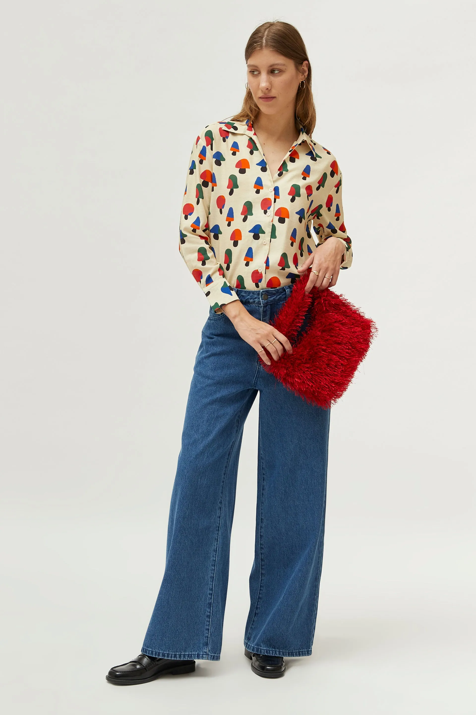 Compañia Fantastica - Cream Mushroom Print Shirt