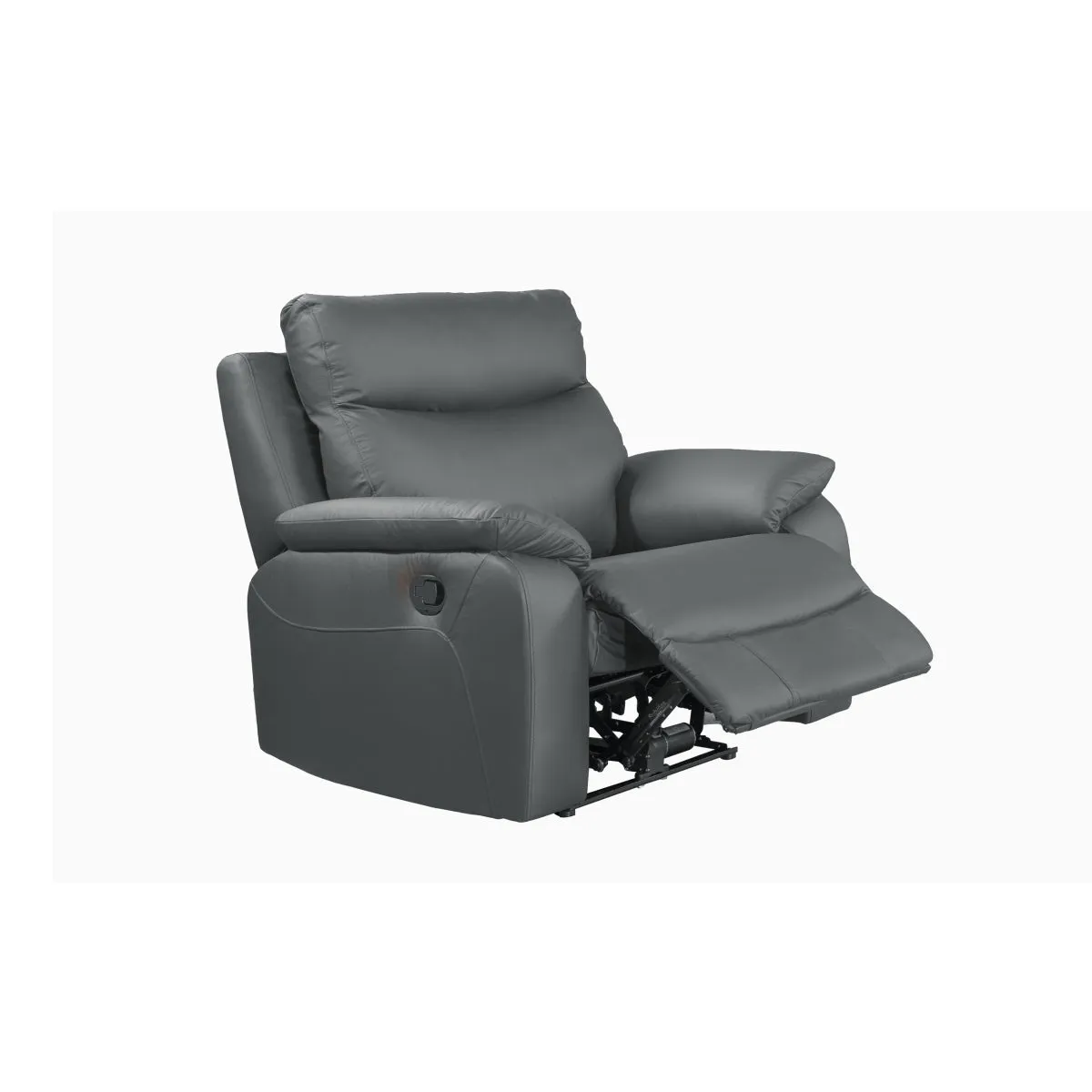 CozyCloud Grey Leather Recliner