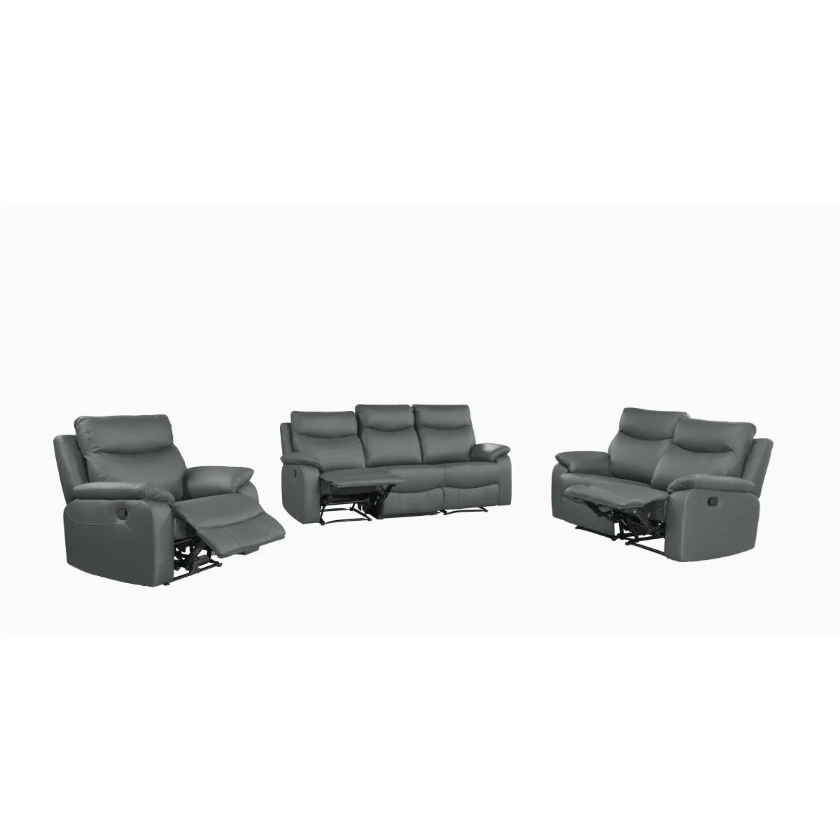 CozyCloud Grey Leather Recliner