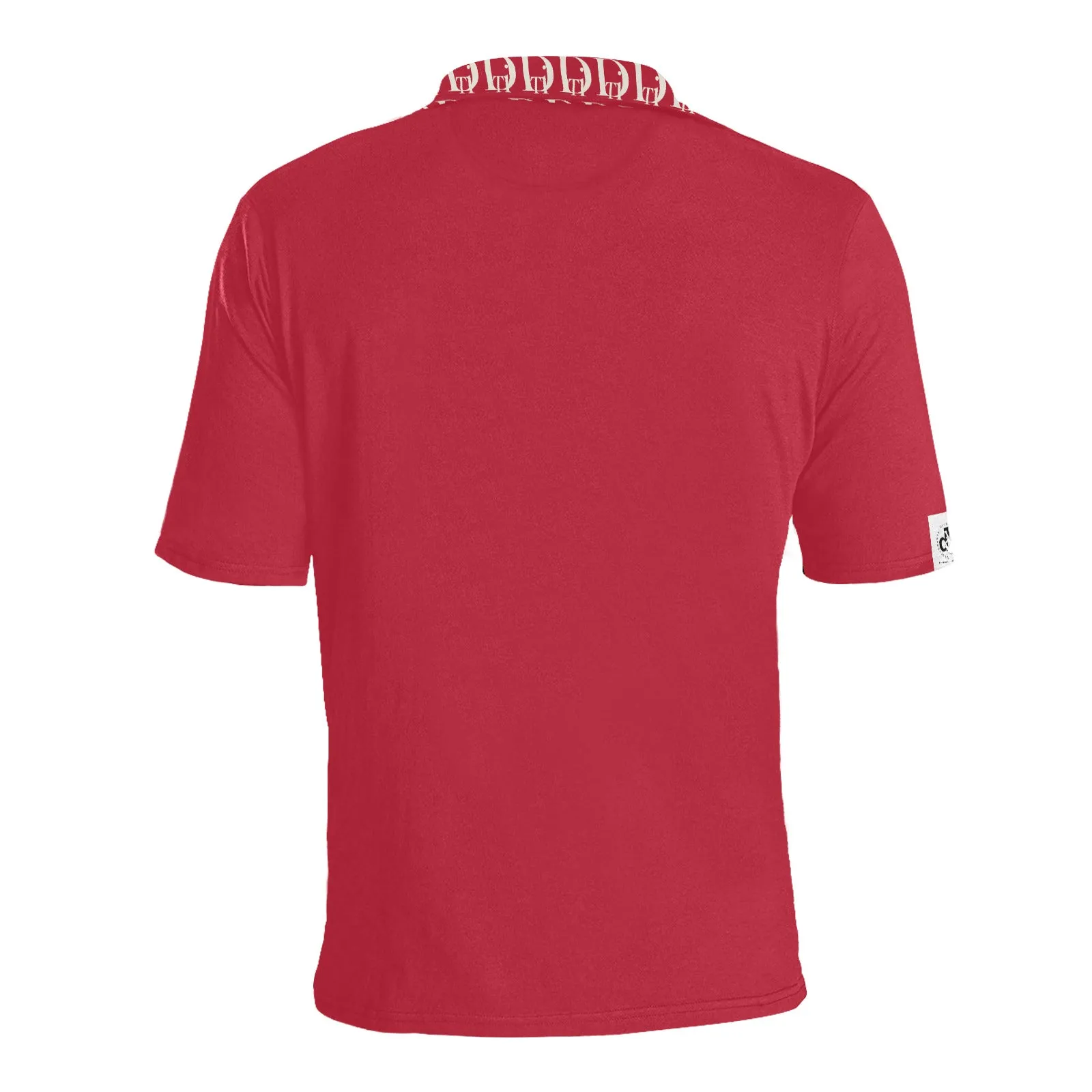 DTI Bright Red Collar Design Polo Men's Shirt