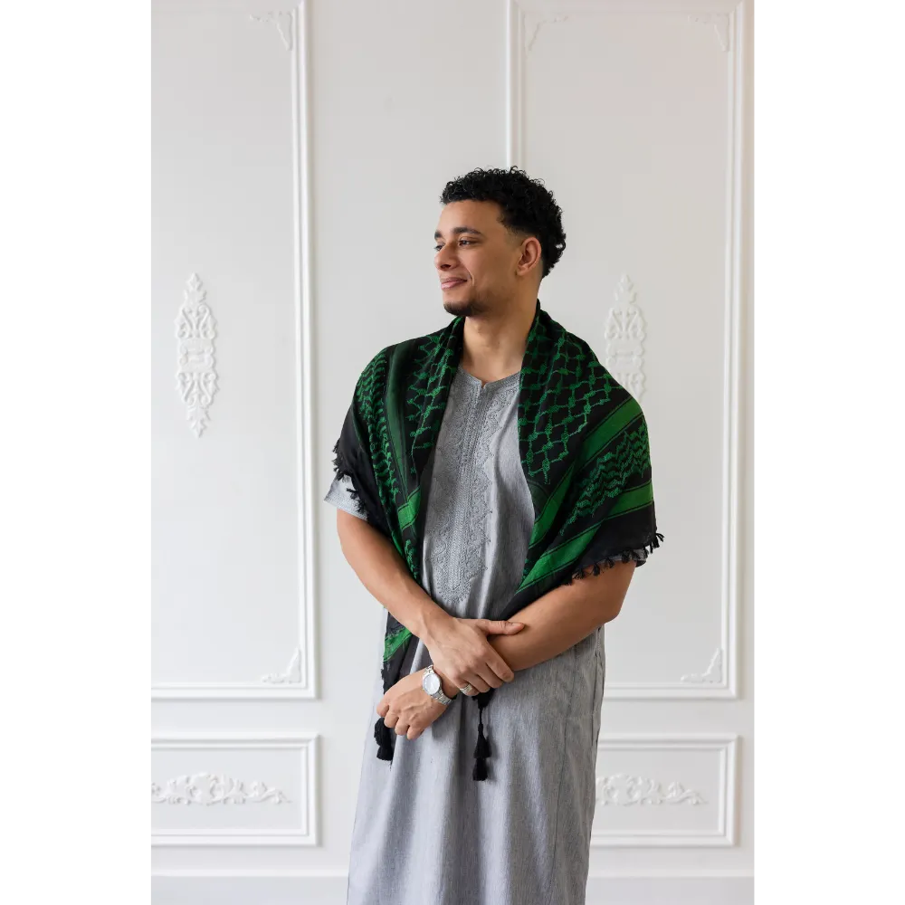Emerald Green and Black Imamah