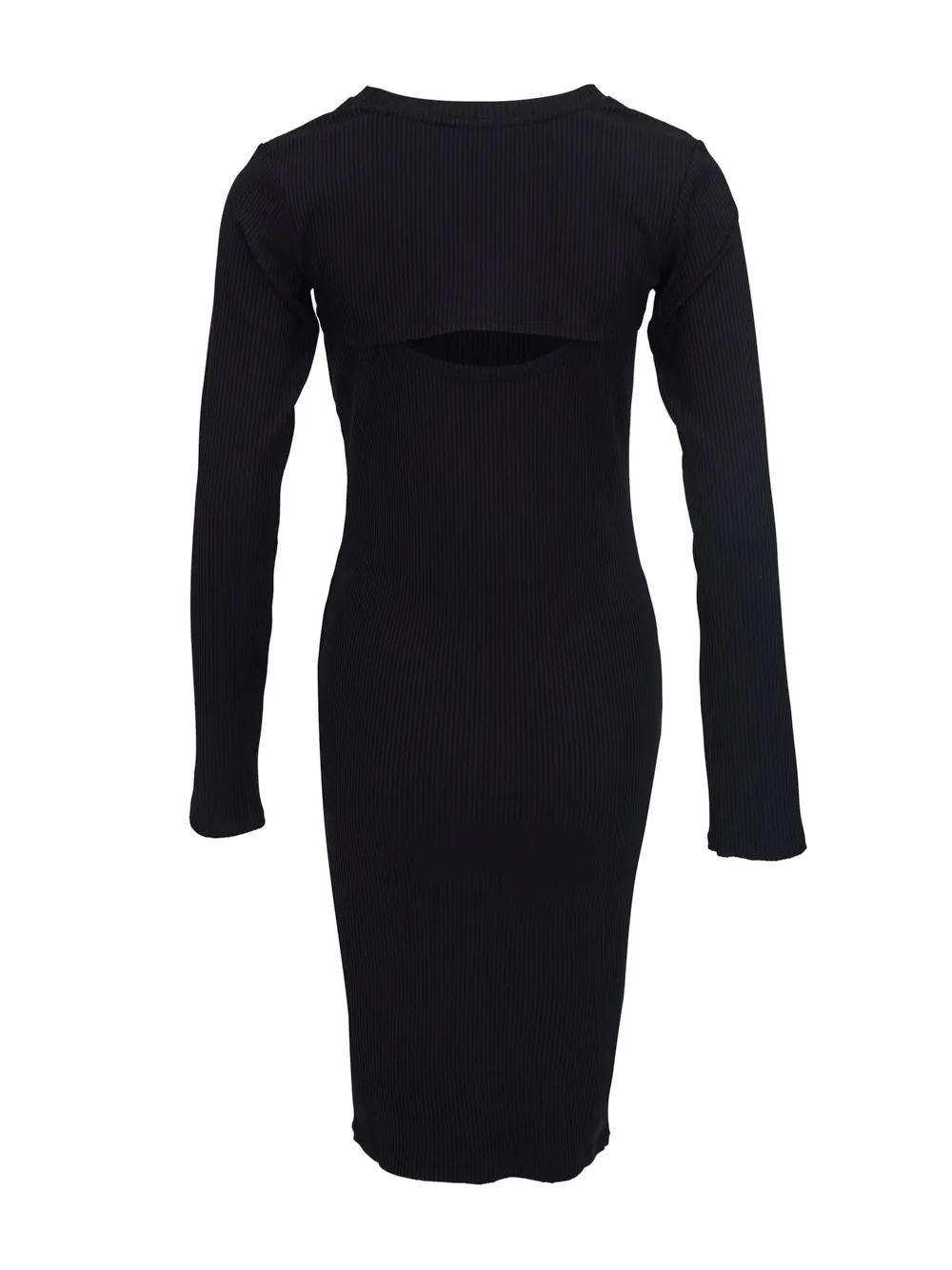 Fitness Rib Solid Long Sleeve Dress