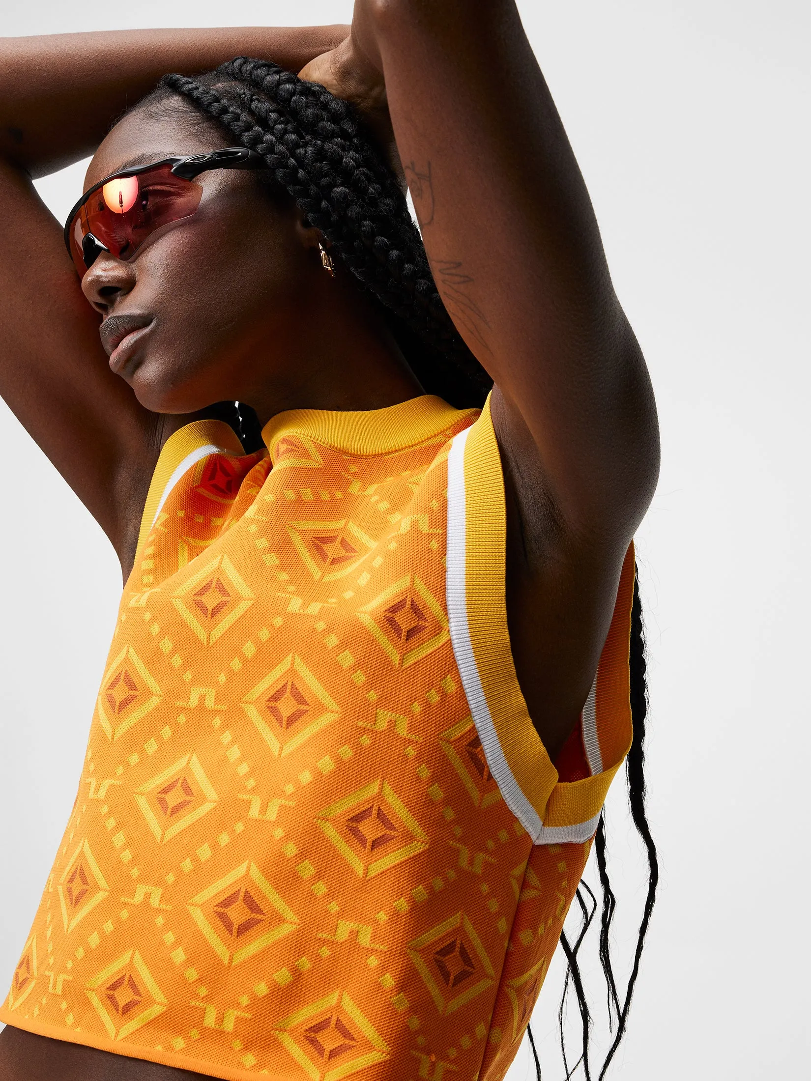 Freja Knitted Top / Orange Diamond logo