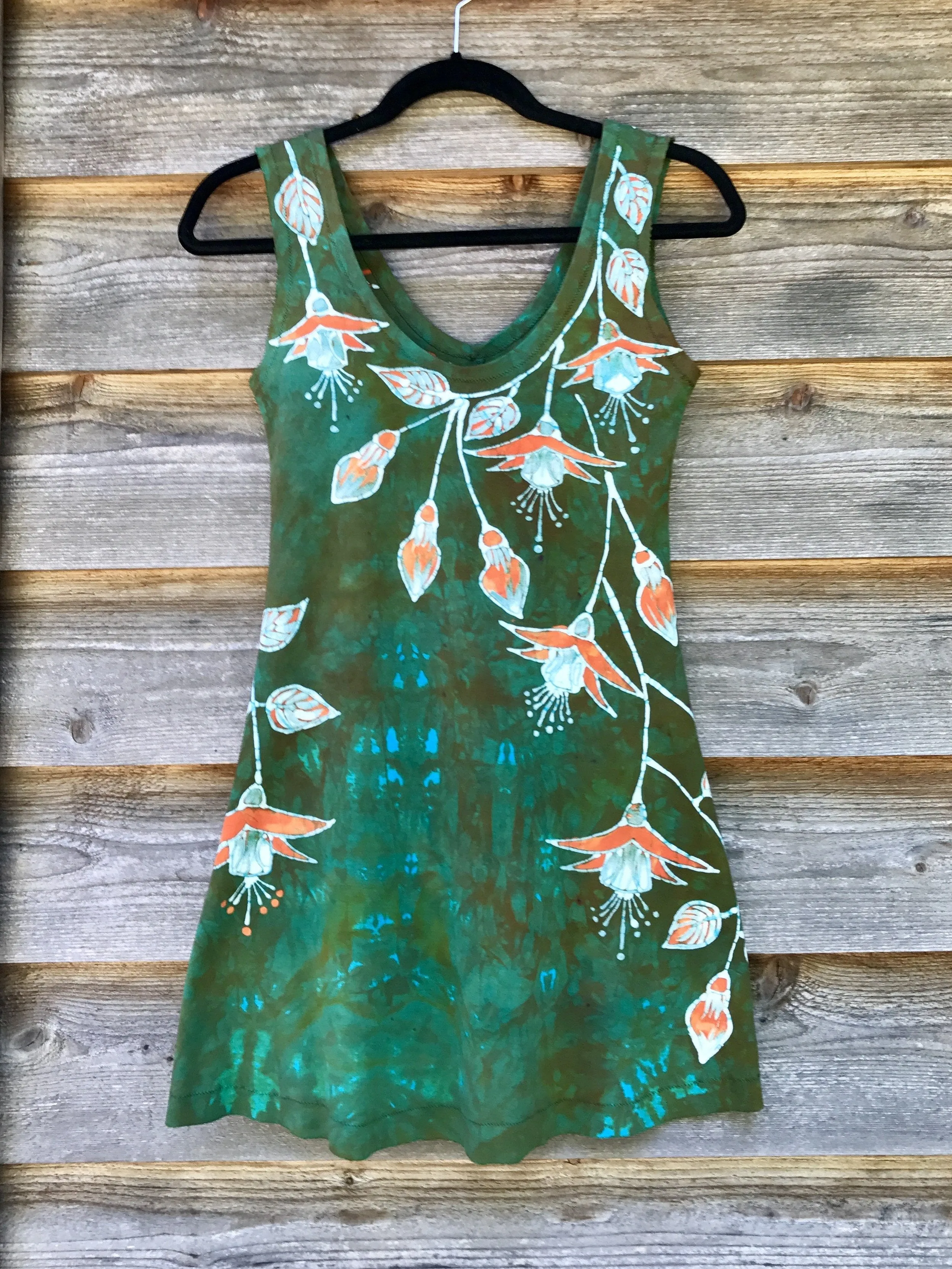 Fuchsias Are Surprising Batikwalla Mini Dress in Organic Cotton - Size Small