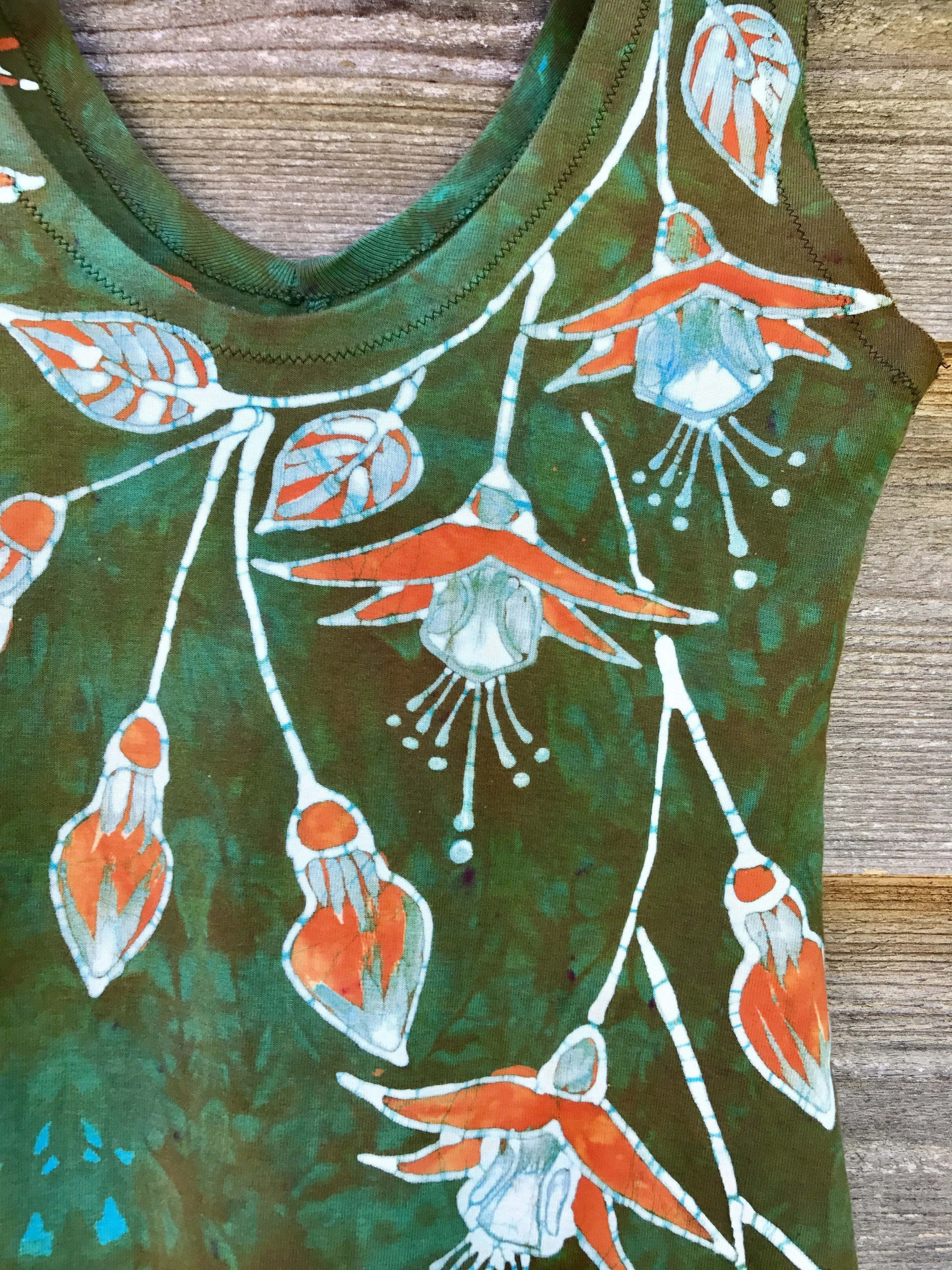 Fuchsias Are Surprising Batikwalla Mini Dress in Organic Cotton - Size Small