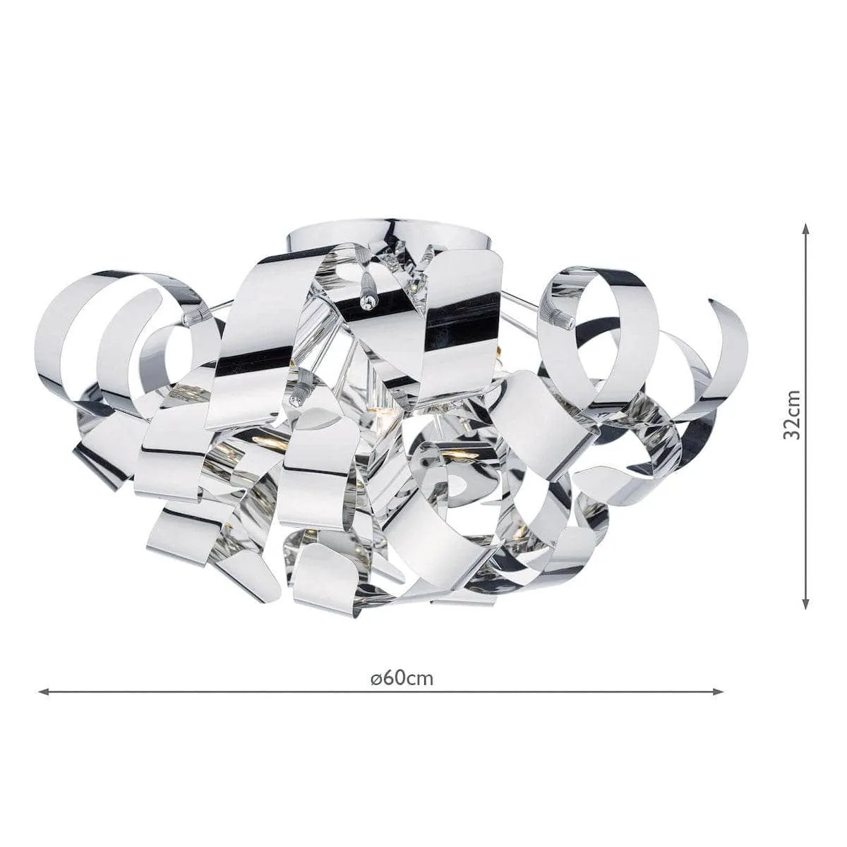 Granada 5 Light Flush 60cm Polished Chrome Ceiling Light