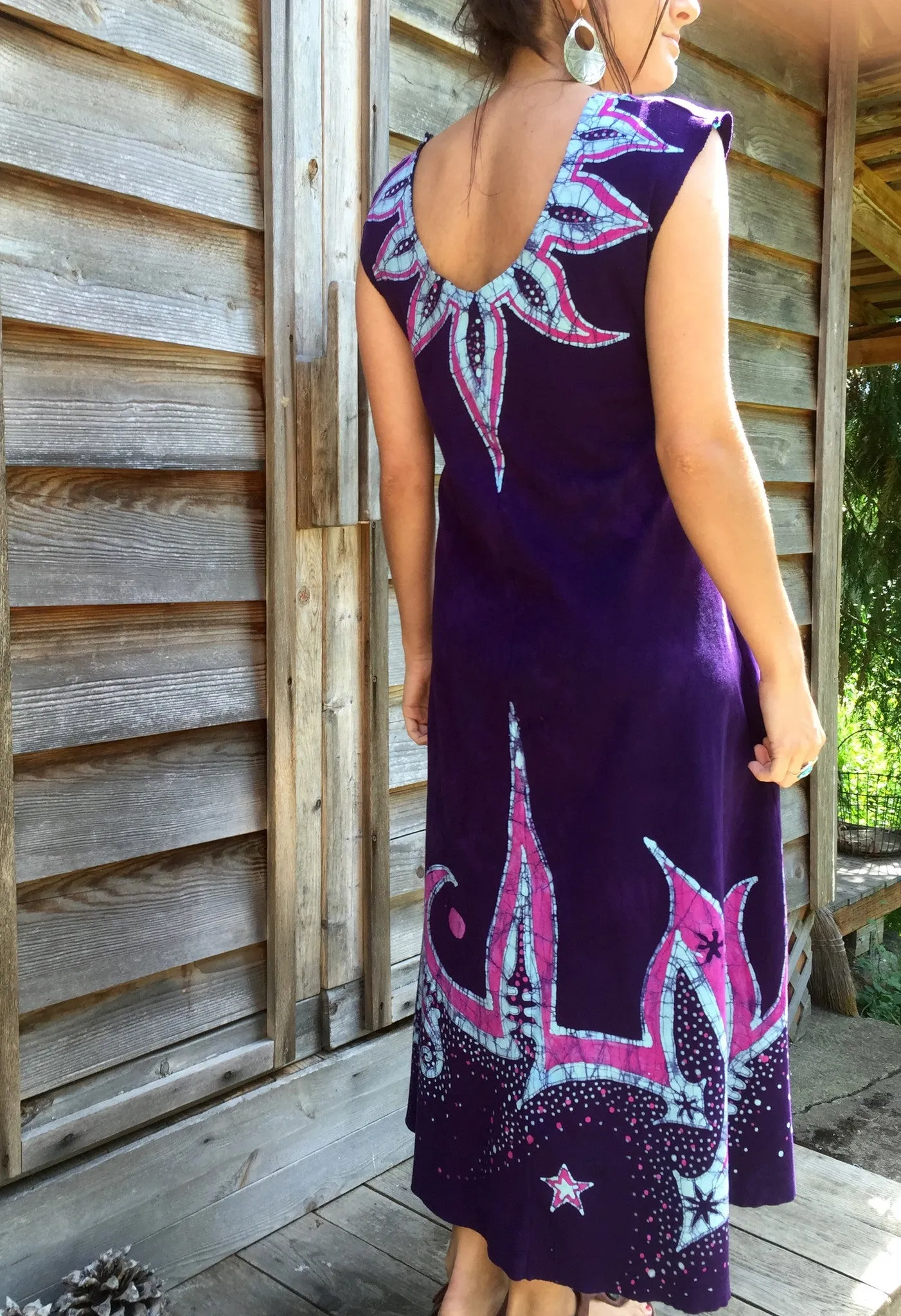 Hawaiian Bloom Time Organic Cotton Batik Dress