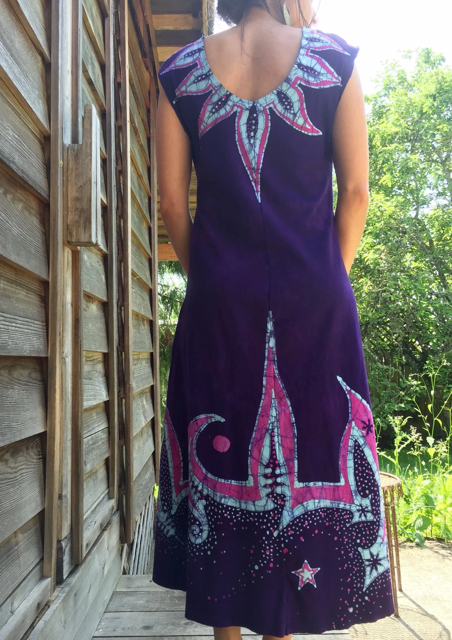 Hawaiian Bloom Time Organic Cotton Batik Dress
