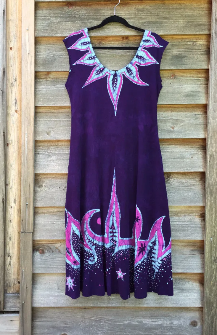Hawaiian Bloom Time Organic Cotton Batik Dress
