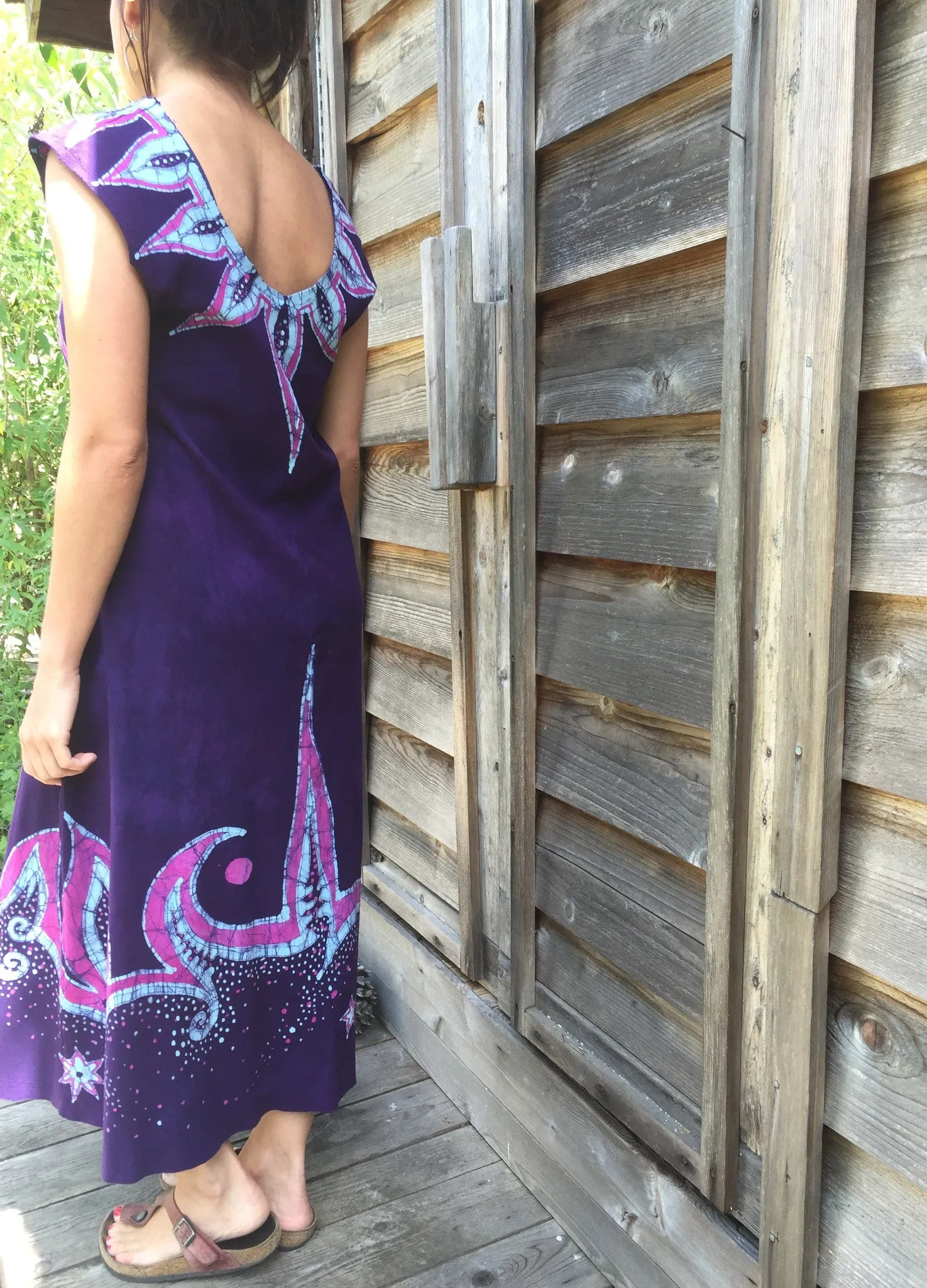 Hawaiian Bloom Time Organic Cotton Batik Dress