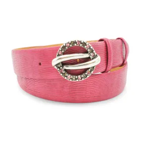 Hot Pink Lucertola Saturn Crystal Belt