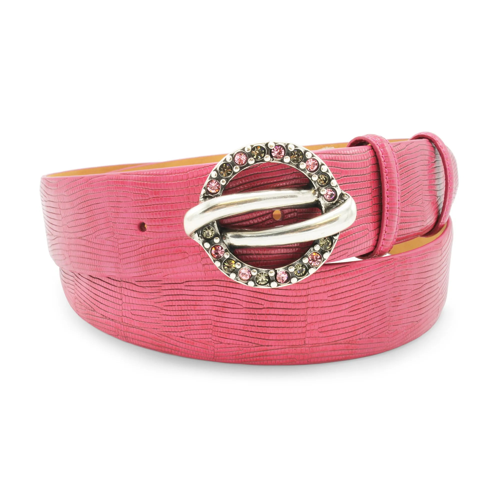 Hot Pink Lucertola Saturn Crystal Belt