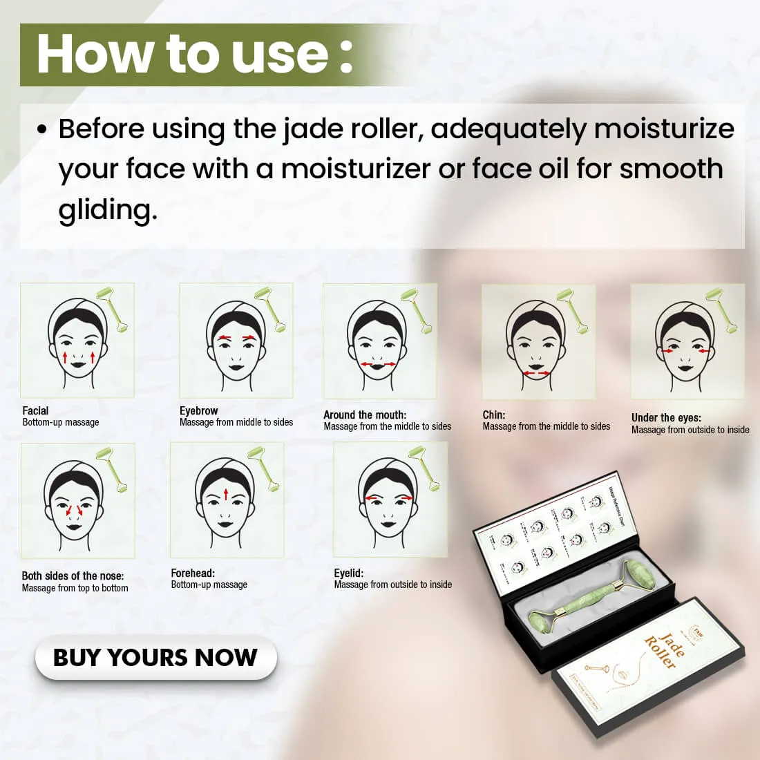 Jade Roller for Improving Skin Texture .