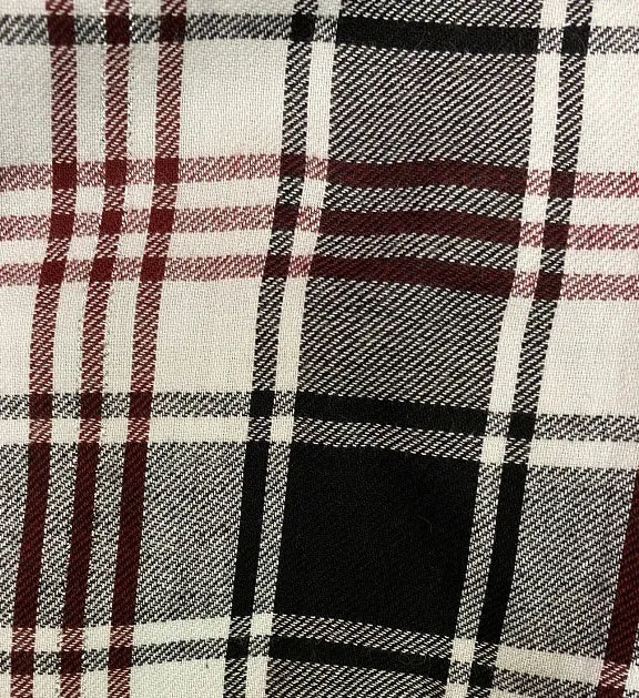 Ladies Long Sleeves, Roll Tab, Light Brushed Flannel Shirt with silver lurex. Black/White Style 52961
