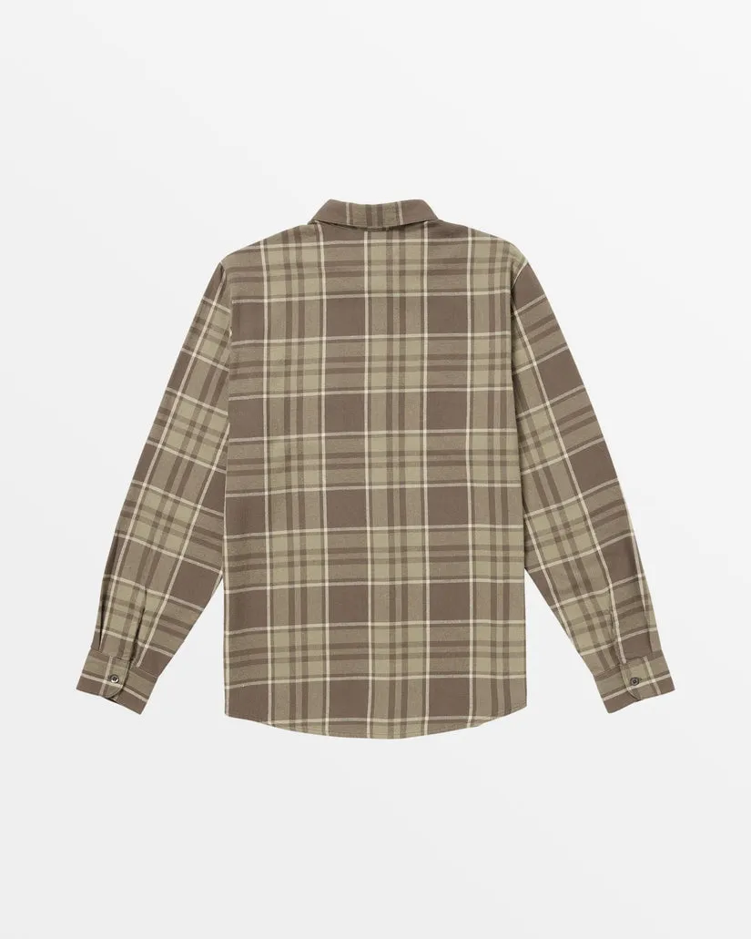 Leland Flannel Long Sleeve Shirt - Mushroom