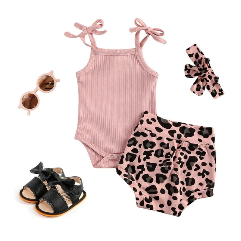 Leopard Shorts Sling Baby Set