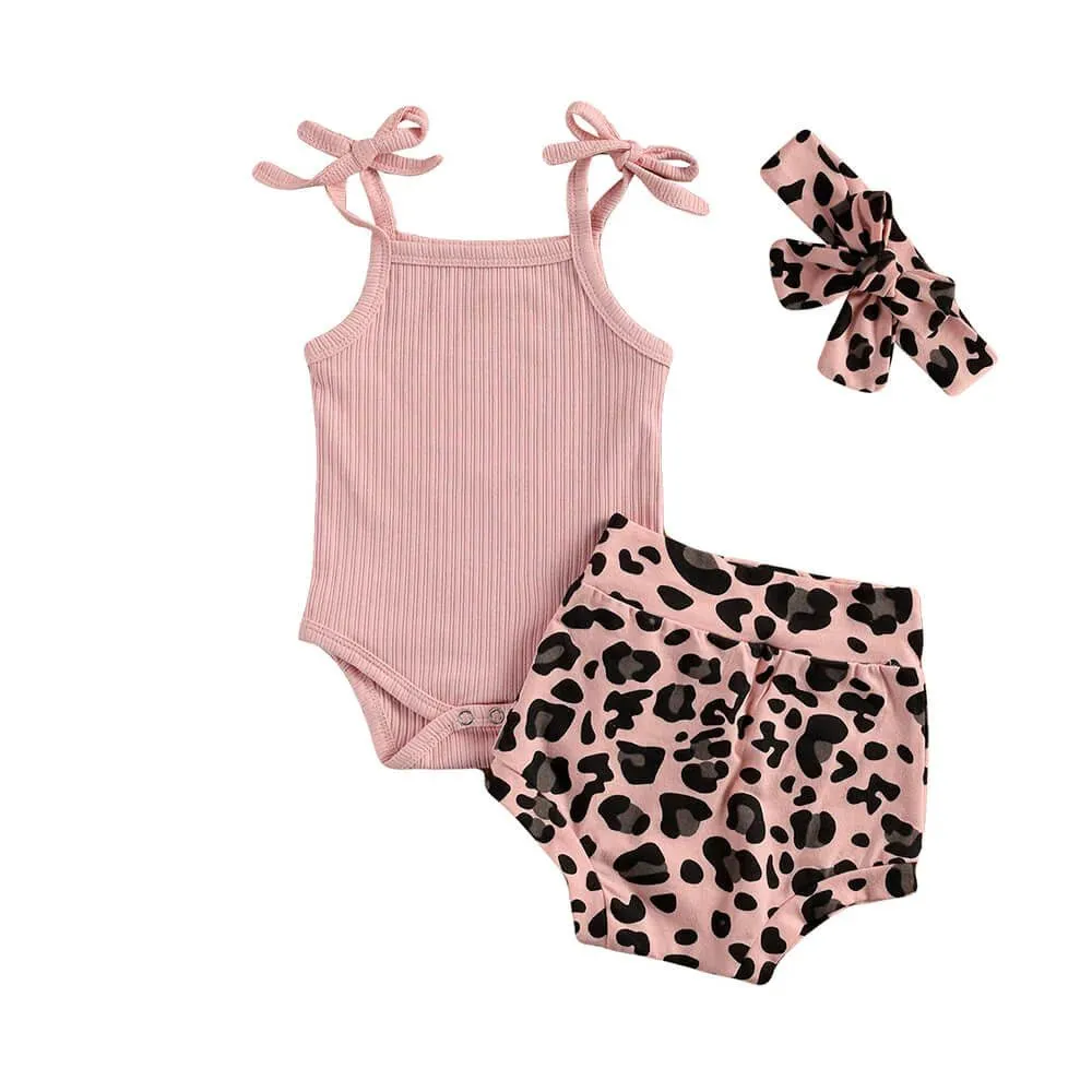 Leopard Shorts Sling Baby Set
