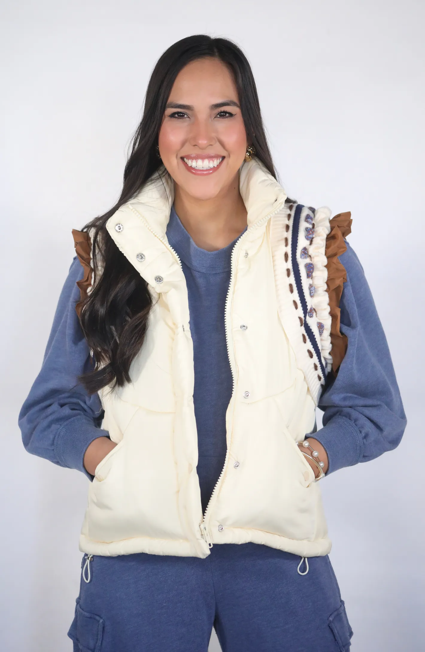 Loving My Life Ivory Sweater Detail Vest