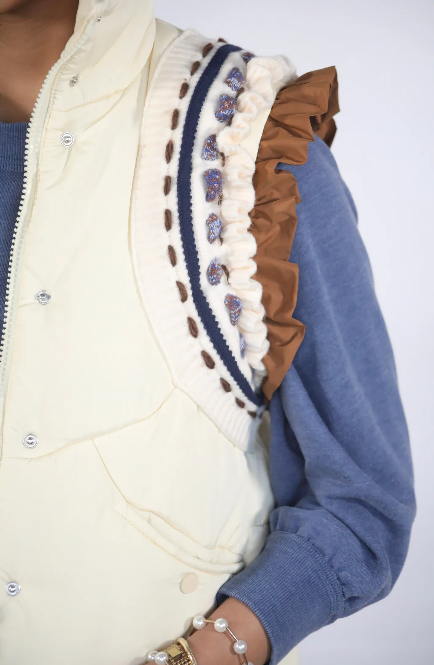 Loving My Life Ivory Sweater Detail Vest