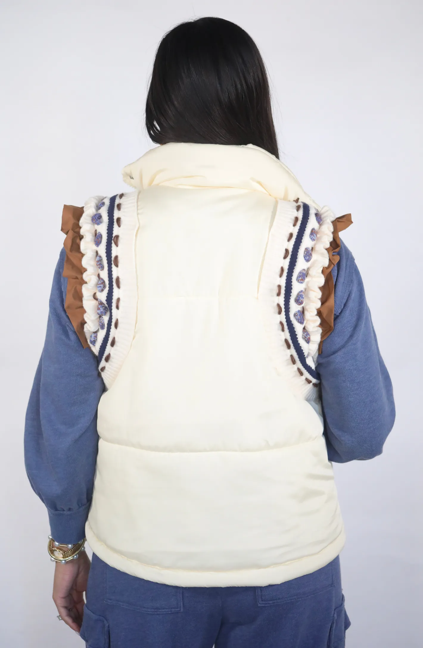 Loving My Life Ivory Sweater Detail Vest