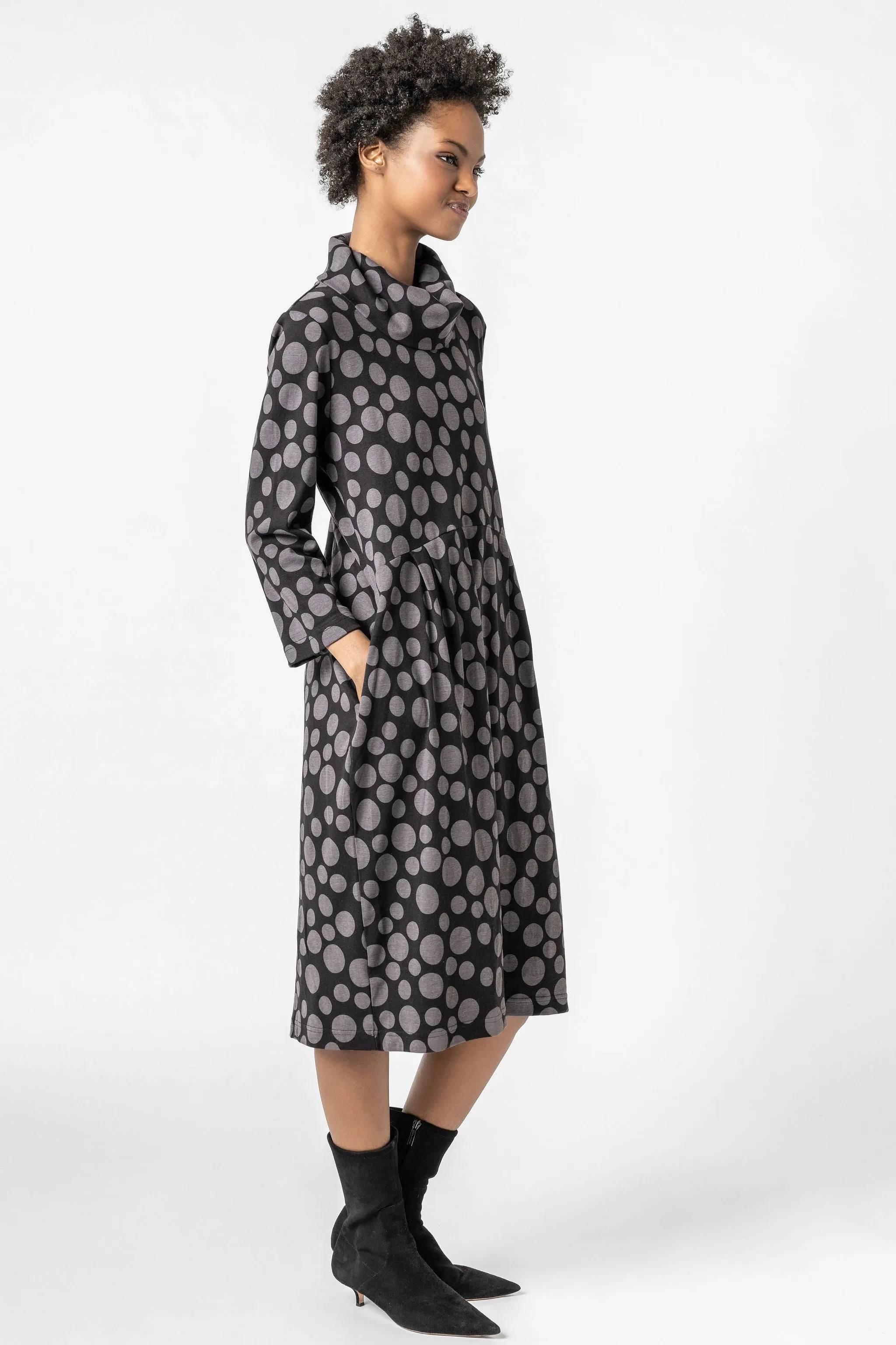 Luna Spot Print Rib Dress