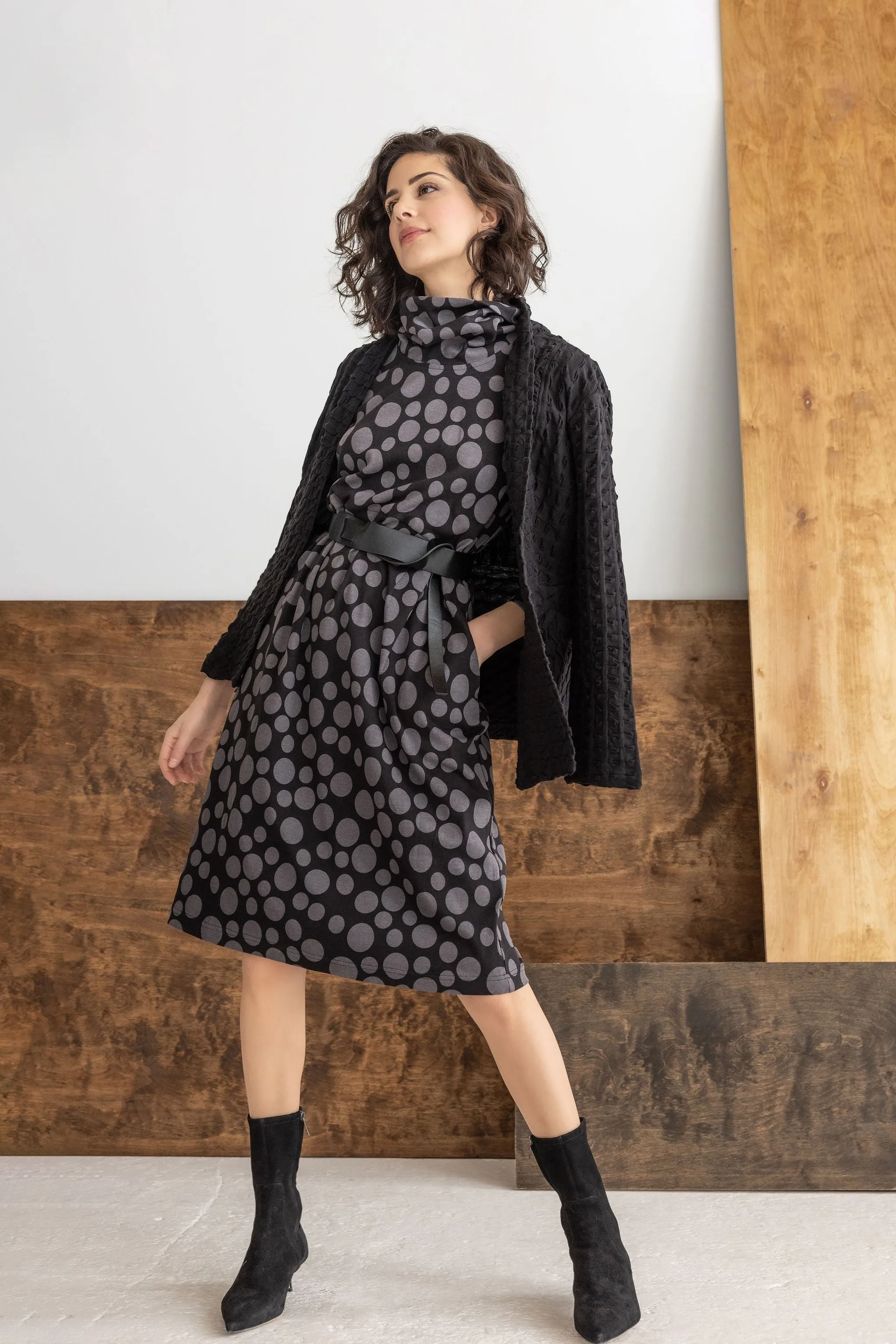 Luna Spot Print Rib Dress
