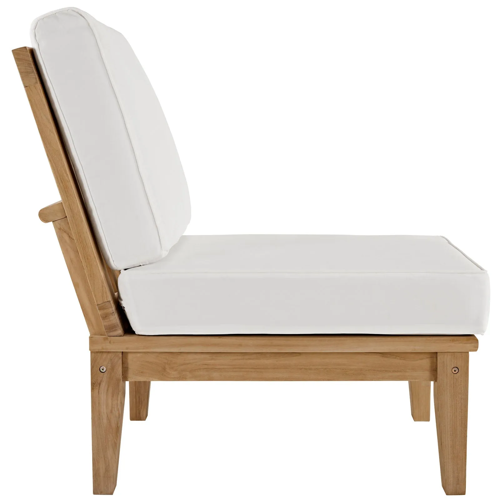 Marina 2 Piece Outdoor Patio Teak Set Natural White EEI-1823-NAT-WHI-SET