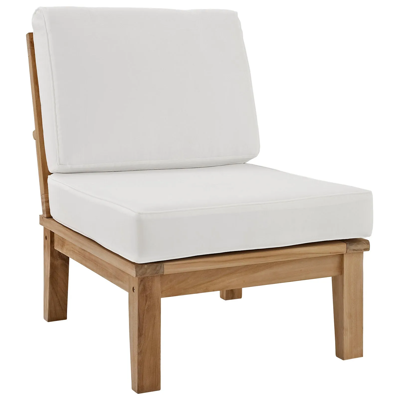 Marina 2 Piece Outdoor Patio Teak Set Natural White EEI-1823-NAT-WHI-SET