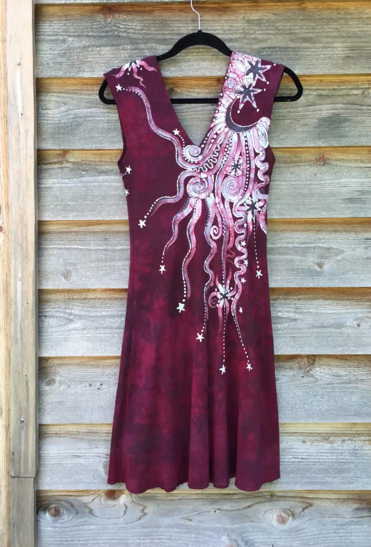 Marooned In Moonlight Red Organic Cotton Batik Dress