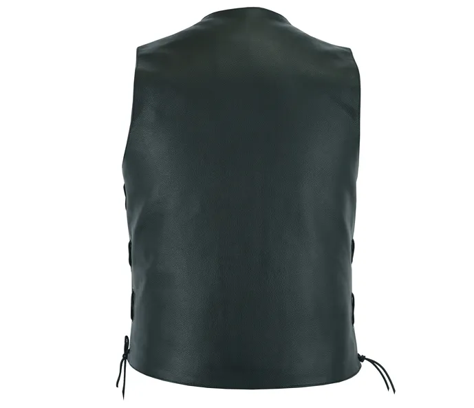 Men's 10 Pocket Leather Motorcycle Vest