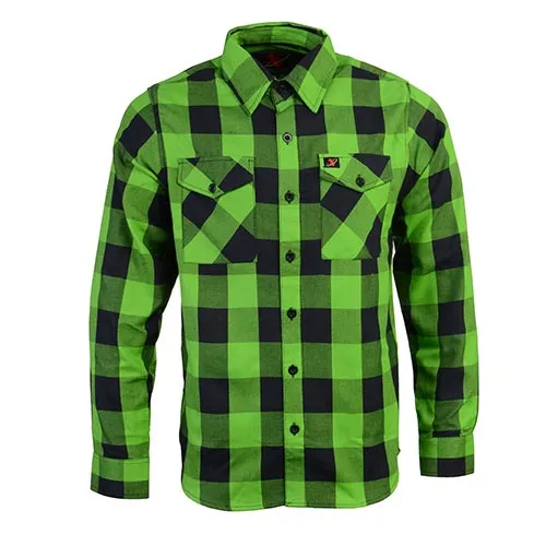 Milwaukee Leather MNG11656 Men's Flannel Plaid Shirt Black and