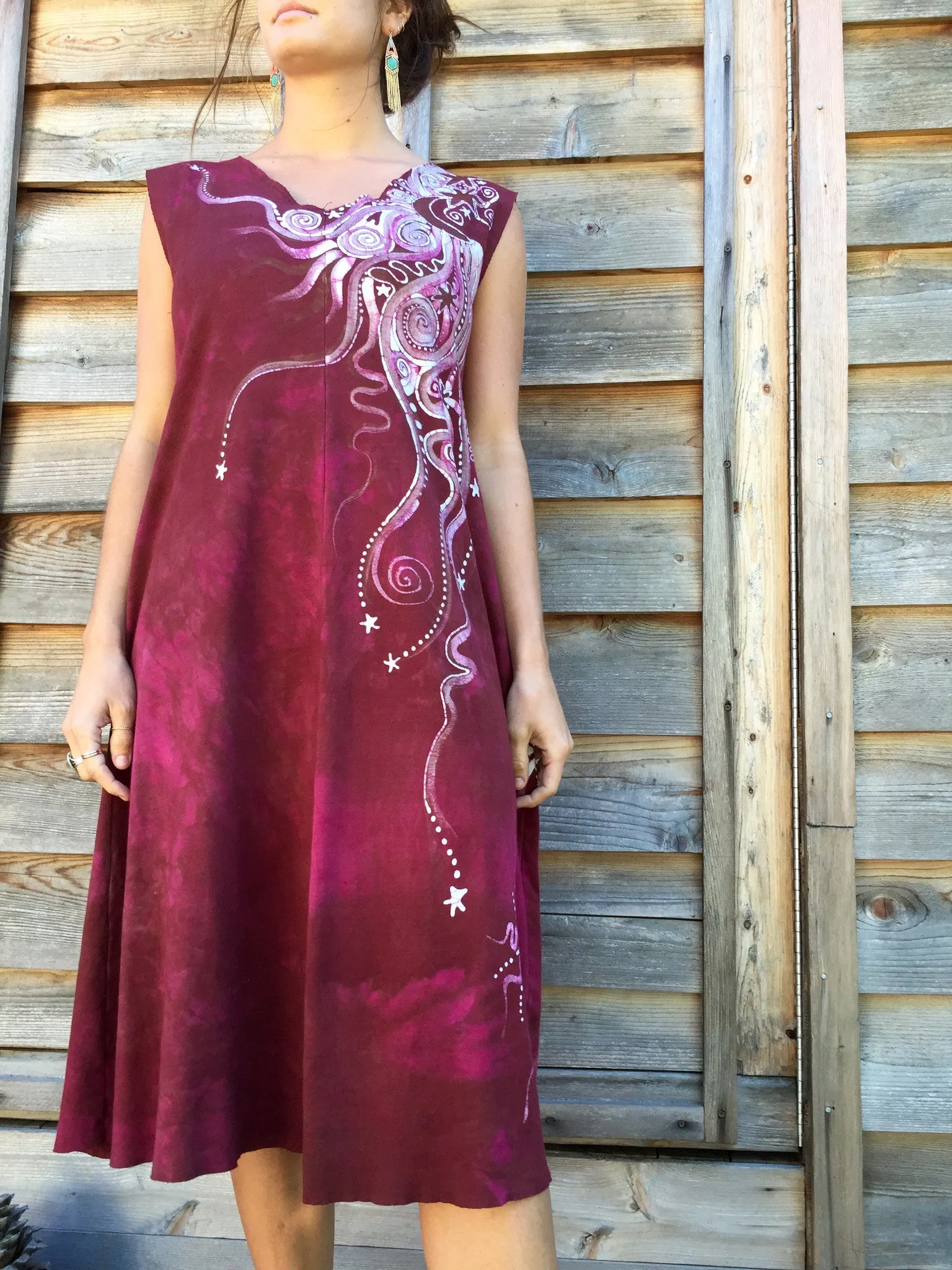 Moondance in the Rose Garden Organic Cotton Batik Dress