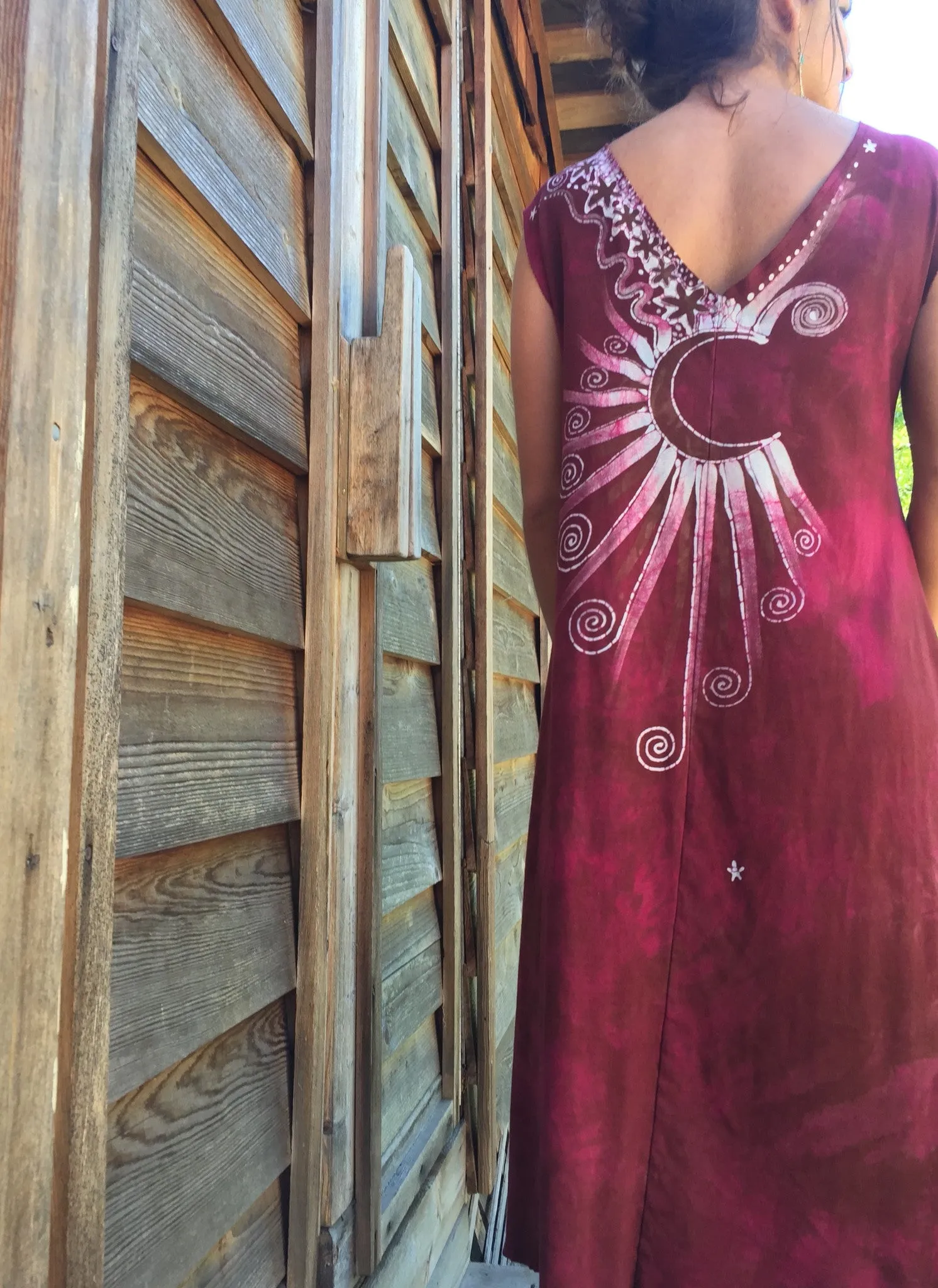 Moondance in the Rose Garden Organic Cotton Batik Dress