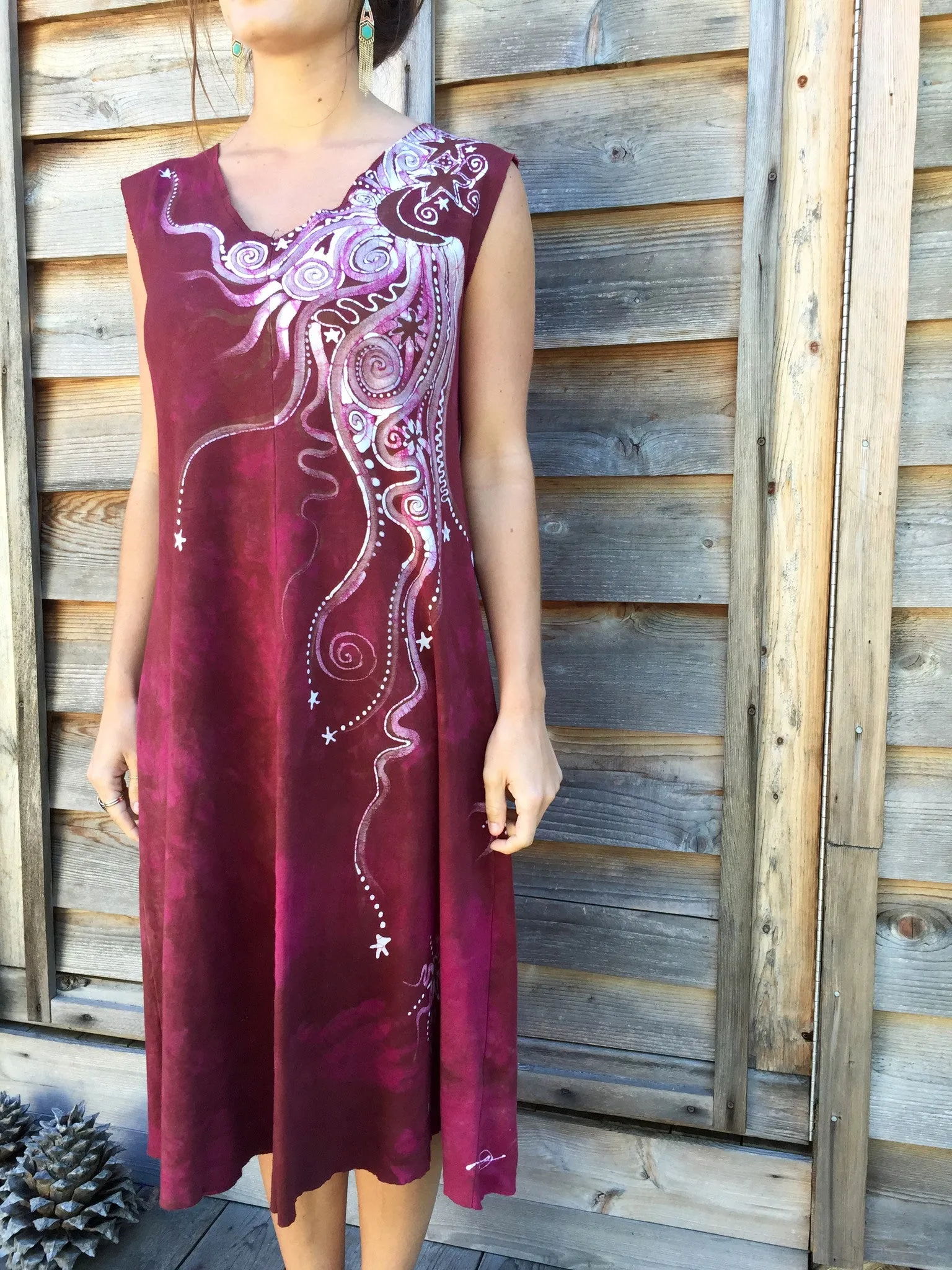 Moondance in the Rose Garden Organic Cotton Batik Dress
