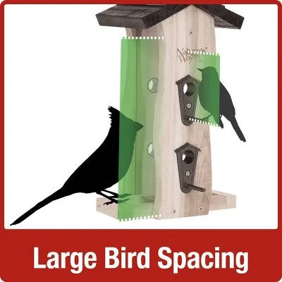 Nature's Way Bird Products 2qt Cedar Vertical Wave Bird Feeder 8.5"